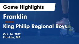 Franklin  vs King Philip Regional Boys Game Highlights - Oct. 14, 2022