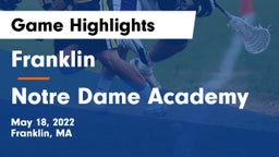 Franklin  vs Notre Dame Academy Game Highlights - May 18, 2022