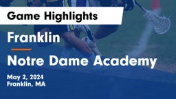 Franklin  vs Notre Dame Academy Game Highlights - May 2, 2024