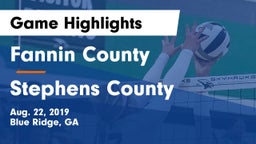 Fannin County  vs Stephens County  Game Highlights - Aug. 22, 2019