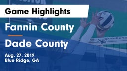 Fannin County  vs Dade County Game Highlights - Aug. 27, 2019