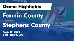 Fannin County  vs Stephens County  Game Highlights - Aug. 18, 2020