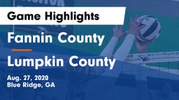 Fannin County  vs Lumpkin County  Game Highlights - Aug. 27, 2020