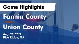 Fannin County  vs Union County  Game Highlights - Aug. 23, 2022