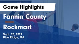 Fannin County  vs Rockmart Game Highlights - Sept. 20, 2022