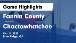 Fannin County  vs Chactawhatchee Game Highlights - Oct. 9, 2022