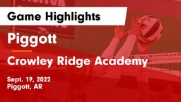 Piggott  vs Crowley Ridge Academy Game Highlights - Sept. 19, 2022