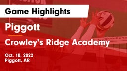 Piggott  vs Crowley's Ridge Academy Game Highlights - Oct. 10, 2022