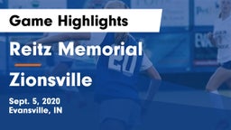 Reitz Memorial  vs Zionsville  Game Highlights - Sept. 5, 2020