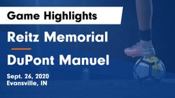 Reitz Memorial  vs DuPont Manuel Game Highlights - Sept. 26, 2020