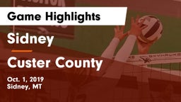Sidney  vs Custer County  Game Highlights - Oct. 1, 2019