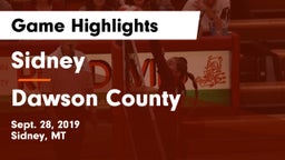 Sidney  vs Dawson County  Game Highlights - Sept. 28, 2019