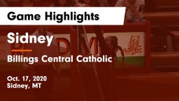 Sidney  vs Billings Central Catholic  Game Highlights - Oct. 17, 2020