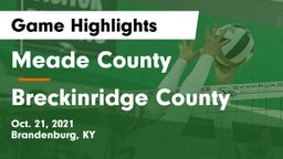 Meade County  vs Breckinridge County  Game Highlights - Oct. 21, 2021