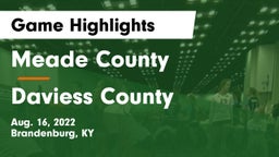Meade County  vs Daviess County  Game Highlights - Aug. 16, 2022