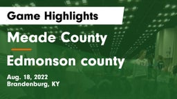 Meade County  vs Edmonson county Game Highlights - Aug. 18, 2022