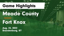 Meade County  vs Fort Knox  Game Highlights - Aug. 23, 2022