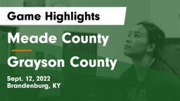 Meade County  vs Grayson County  Game Highlights - Sept. 12, 2022