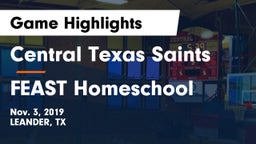 Central Texas Saints vs FEAST Homeschool Game Highlights - Nov. 3, 2019