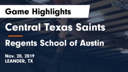 Central Texas Saints vs Regents School of Austin Game Highlights - Nov. 20, 2019