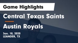 Central Texas Saints vs Austin Royals Game Highlights - Jan. 18, 2020