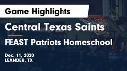 Central Texas Saints vs FEAST Patriots Homeschool Game Highlights - Dec. 11, 2020