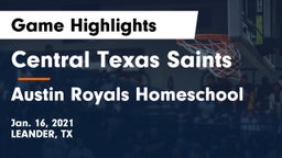 Central Texas Saints vs Austin Royals Homeschool Game Highlights - Jan. 16, 2021