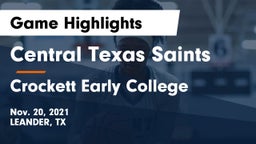 Central Texas Saints vs Crockett Early College  Game Highlights - Nov. 20, 2021