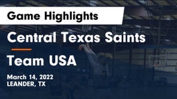 Central Texas Saints vs Team USA Game Highlights - March 14, 2022