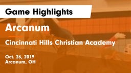 Arcanum  vs Cincinnati Hills Christian Academy Game Highlights - Oct. 26, 2019