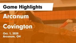 Arcanum  vs Covington Game Highlights - Oct. 1, 2020