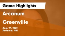 Arcanum  vs Greenville  Game Highlights - Aug. 27, 2022