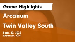 Arcanum  vs Twin Valley South  Game Highlights - Sept. 27, 2022