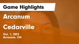 Arcanum  vs Cedarville  Game Highlights - Oct. 1, 2022
