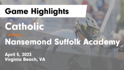 Catholic  vs Nansemond Suffolk Academy Game Highlights - April 5, 2023
