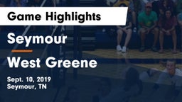 Seymour  vs West Greene  Game Highlights - Sept. 10, 2019