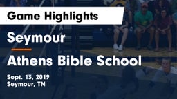 Seymour  vs Athens Bible School Game Highlights - Sept. 13, 2019