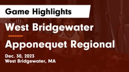 West Bridgewater  vs Apponequet Regional  Game Highlights - Dec. 30, 2023