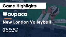 Waupaca  vs New London  Volleyball Game Highlights - Aug. 27, 2019