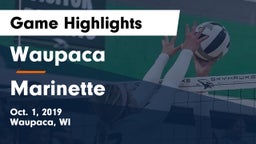 Waupaca  vs Marinette  Game Highlights - Oct. 1, 2019