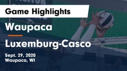 Waupaca  vs Luxemburg-Casco  Game Highlights - Sept. 29, 2020