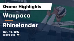 Waupaca  vs Rhinelander  Game Highlights - Oct. 18, 2022