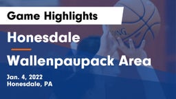 Honesdale  vs Wallenpaupack Area  Game Highlights - Jan. 4, 2022