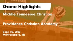 Middle Tennessee Christian vs Providence Christian Academy  Game Highlights - Sept. 20, 2022