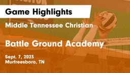 Middle Tennessee Christian vs Battle Ground Academy  Game Highlights - Sept. 7, 2023