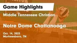 Middle Tennessee Christian vs Notre Dame Chattanooga Game Highlights - Oct. 14, 2023