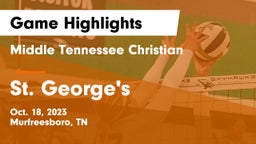 Middle Tennessee Christian vs St. George's  Game Highlights - Oct. 18, 2023