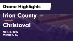 Irion County  vs Christoval  Game Highlights - Nov. 8, 2022