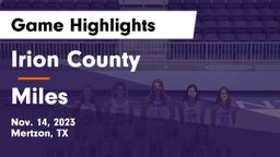Irion County  vs Miles  Game Highlights - Nov. 14, 2023