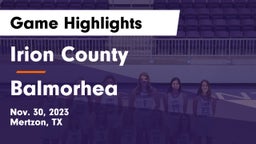 Irion County  vs Balmorhea  Game Highlights - Nov. 30, 2023